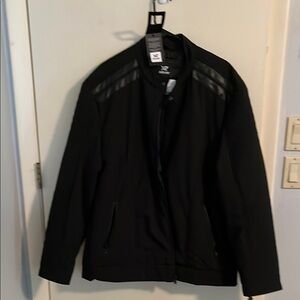 Classic Black Bomber Jacket with Leather Accents